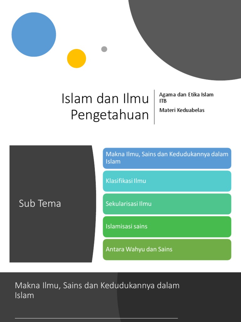 Ilmu dan Sains dalam Perspektif Islam | PDF