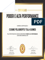 Certificado - PODER E ALTA PERFORMANCE