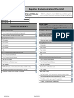 Supplier Documentation Checklist