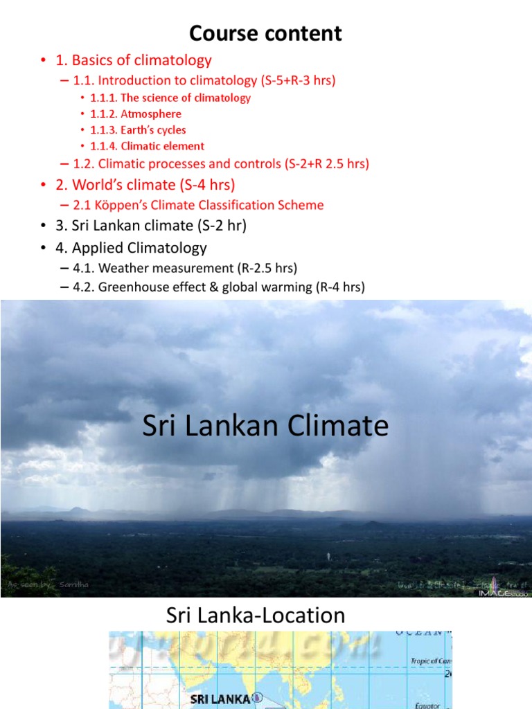 Sri Lankan Climate | PDF | Climate | Rain