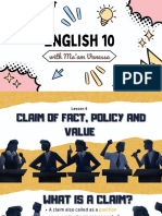 REVIEWER Lesson 4 Claims of Fact Policy and Value 2