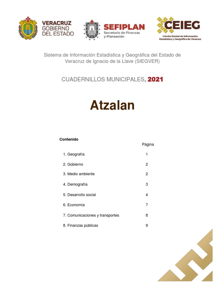 Geografía y Demografía de Atzalan | PDF