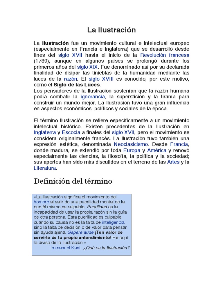 La Ilustración PDF Era de iluminacion Movimientos filosóficos