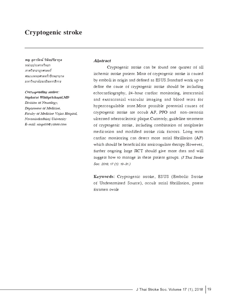 08 Cryptogenic Stroke | PDF