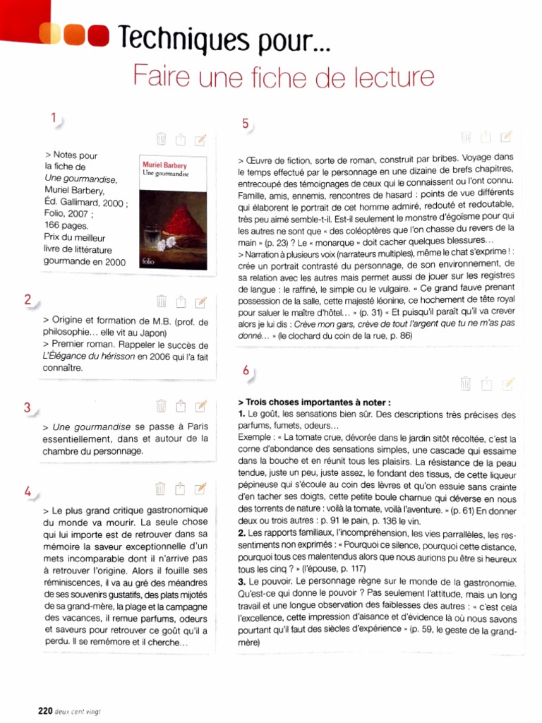 comment faire une fiche de lecture d un livre