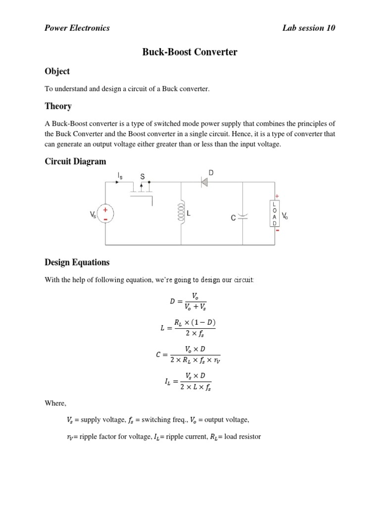 BuckBoost Converter PDF Power (Physics) Electronic Engineering