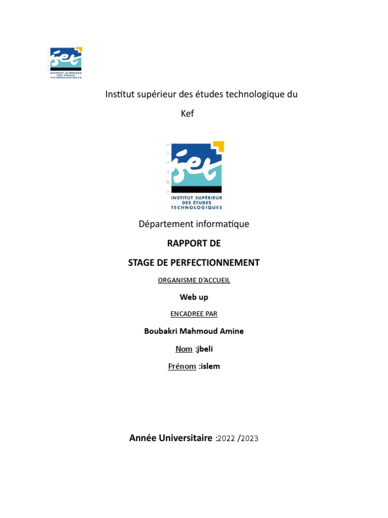 Rapport de stage : Ingénieur informatique | PDF | Informatique | Échecs