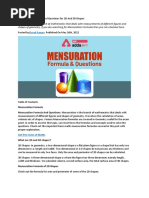 Mensuration Formula and Questions For 2D and 3D Shapes Kolaat