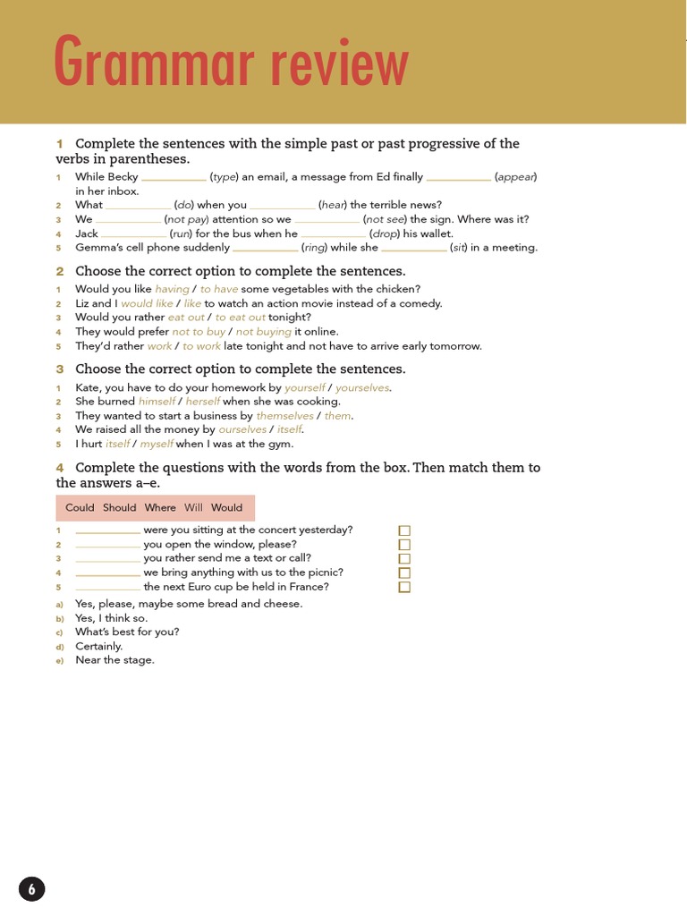 Grammar Review Inter | PDF | Emma (Novel)