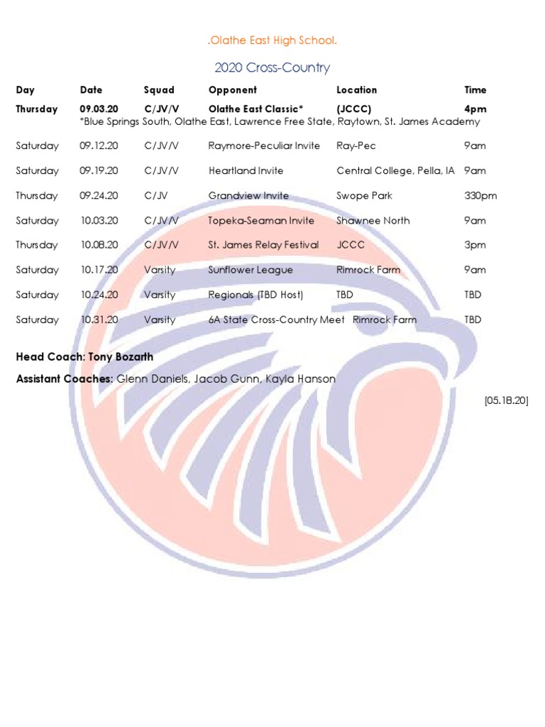 XC Schedule PDF
