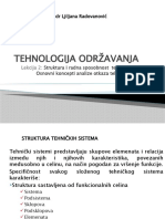 Tehnologija Održavanja: Prof - DR Ljiljana Radovanović