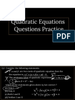 Quadratric Equations Practice PDF