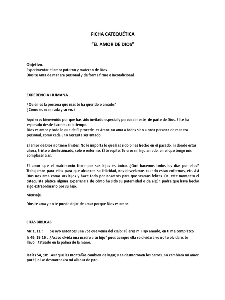 Actividades sobre el Amor de Dios para Niños | PDF | Amor | Dios