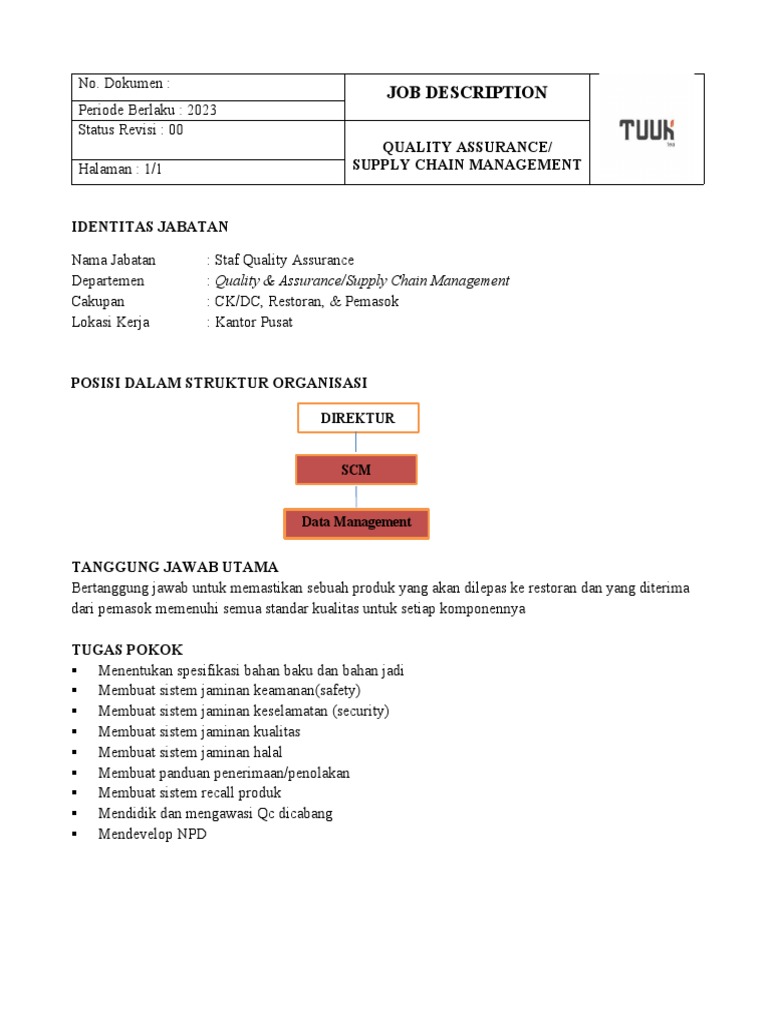 Jobdesk SCM Q&a | PDF | Bisnis | Teknologi & Rekayasa