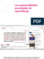 Evaluación formativa para identificar potencialidades y necesidades de aprendizaje