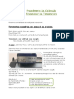 Procedimento de Calibração Transmissor de Temperatura