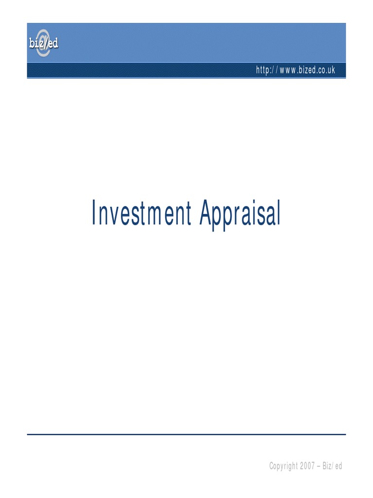 Investment Appraisal PDF Net Present Value Internal Rate Of Return
