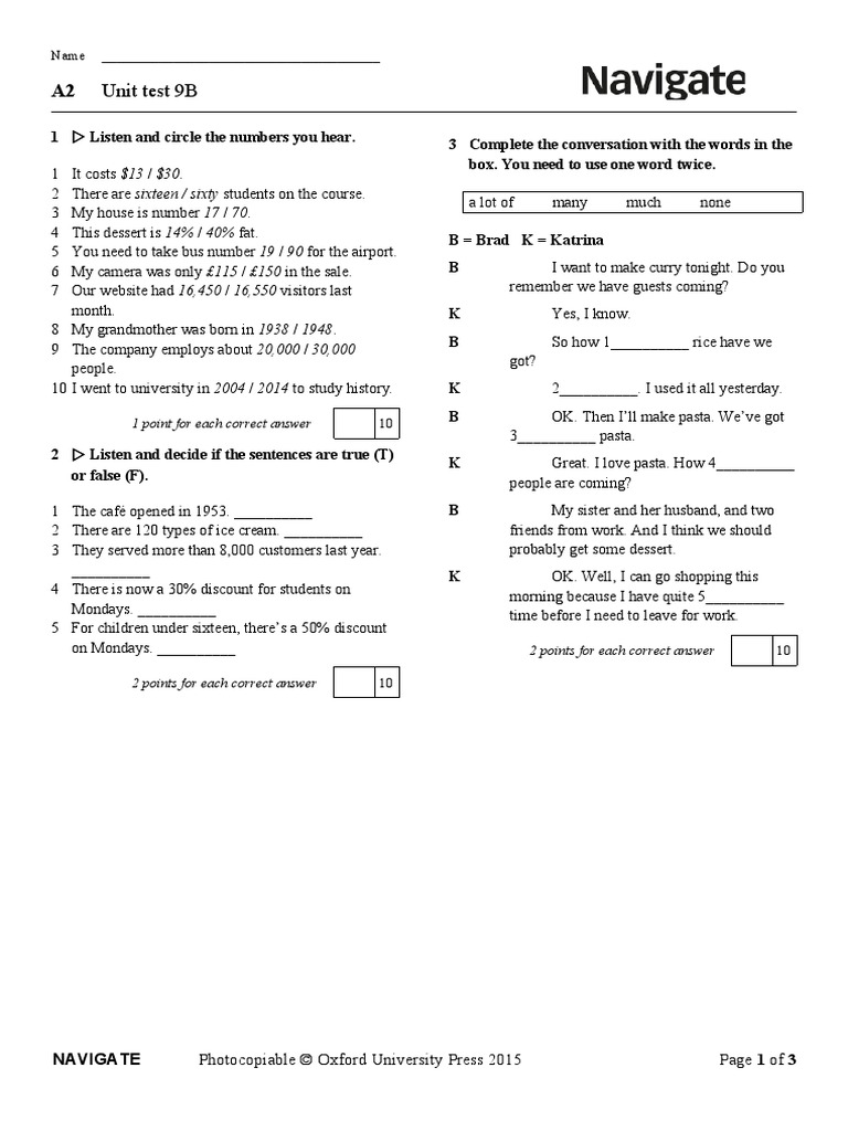 Unit Test 9B | PDF