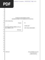 Seattle V Hyundai and Kia LAWSUIT