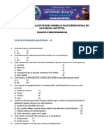 Resultados de La Encuesta Sobre La Salud Emocional de La Familia Asuntina - 4° Perseverancia