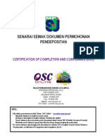 H.2.1 Senarai Semak Dokumen Permohonan Pendepositan Certification of Completion and Compliance (CCC)