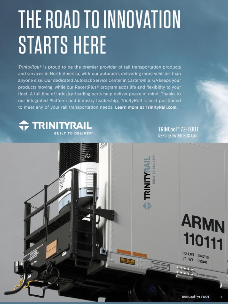 Trinity 72 Refrigerated BoxCar Brochure PDF Rail Transport Diesel