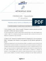 Correction Francais Grammaire Brevet 2018