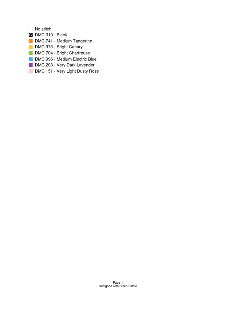 Chart - Stitch Fiddle | PDF | Color | Visual Perception