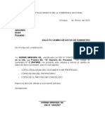 Modelo de Solicitud para Realziar Cambio de Datos Del Suministro Ensa - Epsel 33 Señito