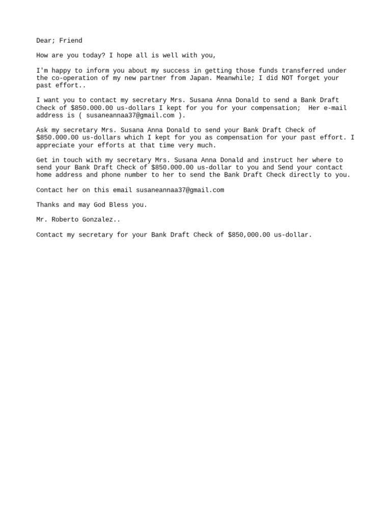 Bank draft check format pdf