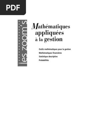 Mathématiques Appliquées À La Gestion (Jean-Pierre Posière