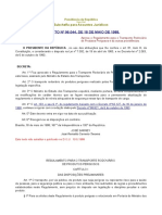 Regulamento aprova transporte produtos perigosos