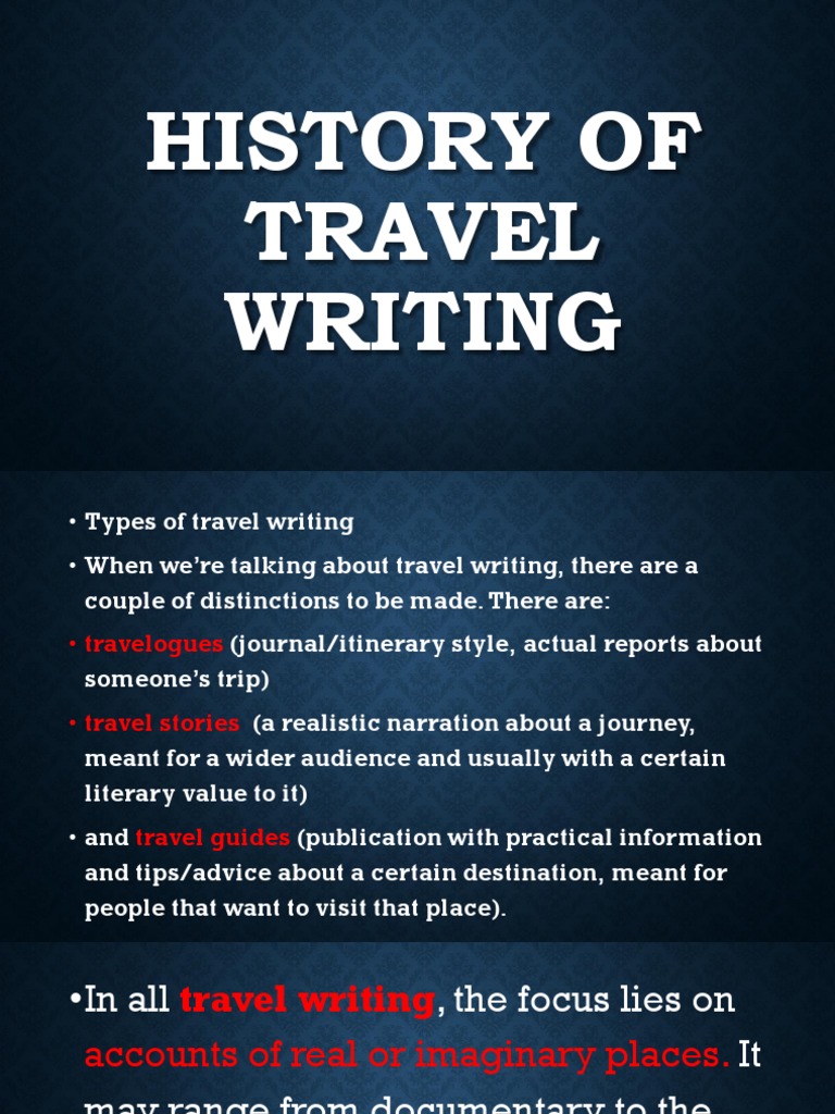 Evolution of Travel Writing Techniques | PDF | Travel Literature ...