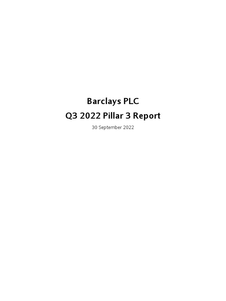 Barclays PLC Pillar 3 Report PDF Leverage (Finance) Capital