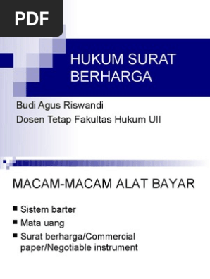 Pengertian Surat Berharga