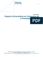 Programa Experto Universitario en Cómputos y Presupuestos