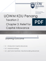 Chapter 3 Relief For Capital Allowance - Student