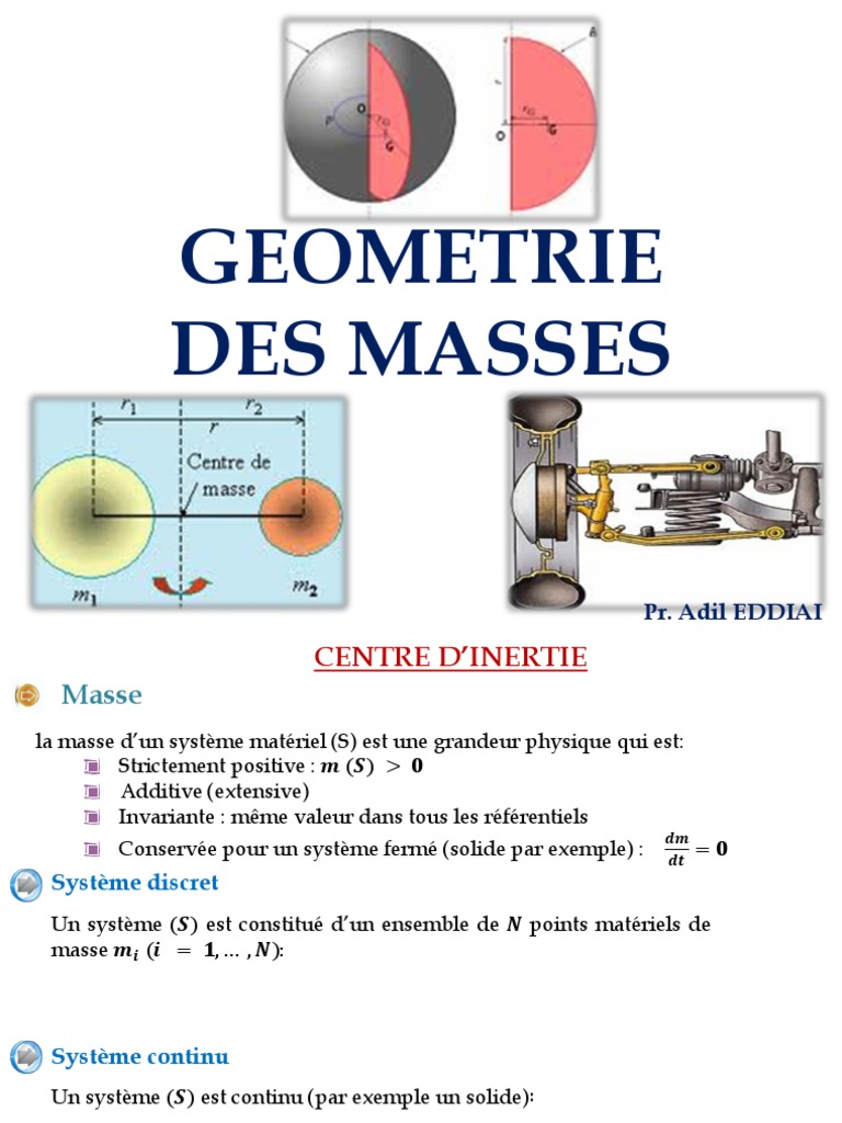 Géométrie des masses et centre d'inertie | PDF | Centre d'inertie ...