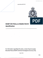 RCMP Css Policy in Mobile Device Identification - Interim Policy 2017