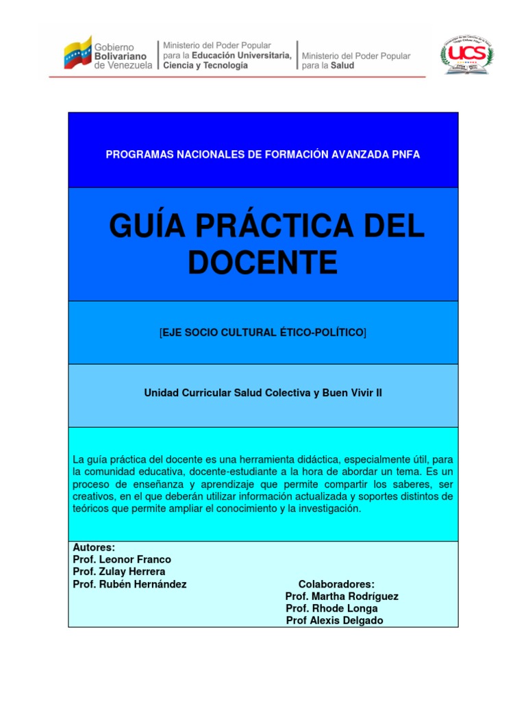 Guía Prác. Del Doc. SCBV II | PDF | Método de enseñanza | Maestros