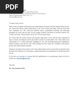 nhs letter of rec