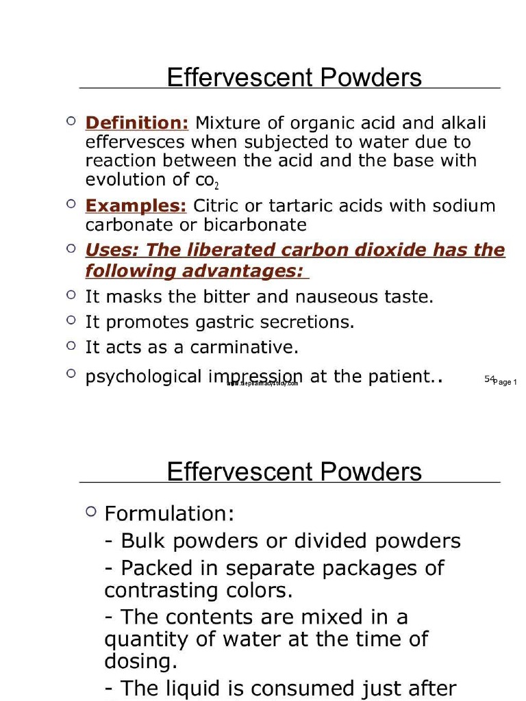 Effervescent Powders Notes 2 PDF