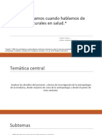 De Qué Hablamos Cuando Hablamos de Factores Culturales. Seppilli T. 2000