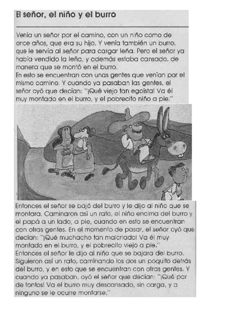 Cuento El Señor El Niño y El Burro | PDF