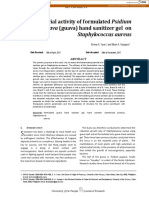 Antibacterial Activity of Formulated Psidium: Guajava (Guava) Hand Sanitizer Gel On Staphylococcus Aureus