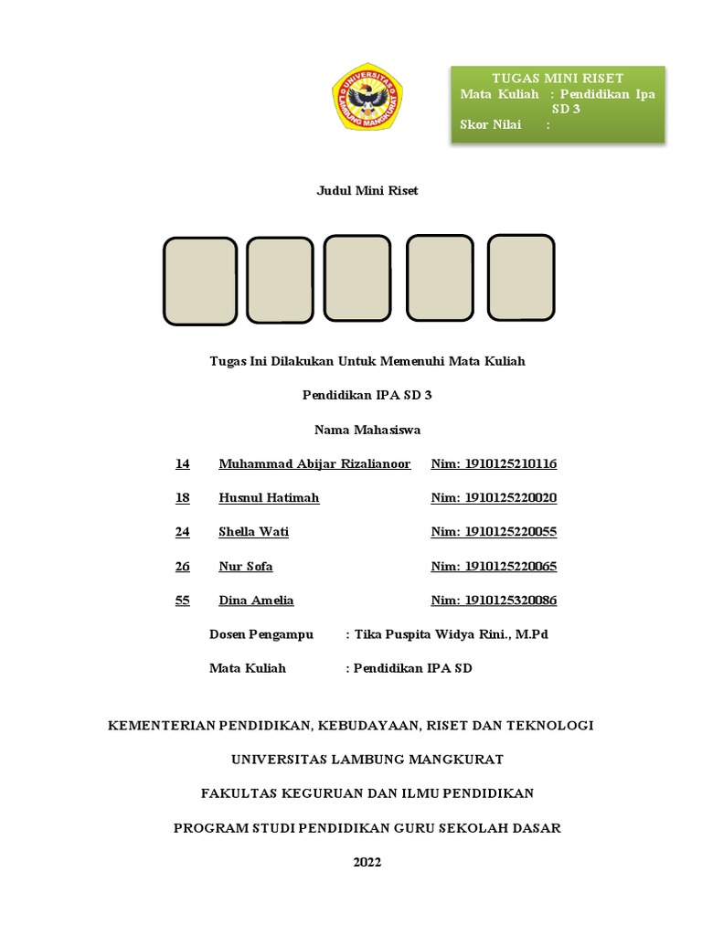 Mini Riset Pendidikan IPA SD | PDF | Bisnis