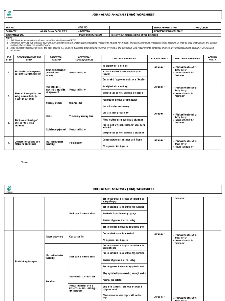 JHA Housekeeping PDF First Aid Safety