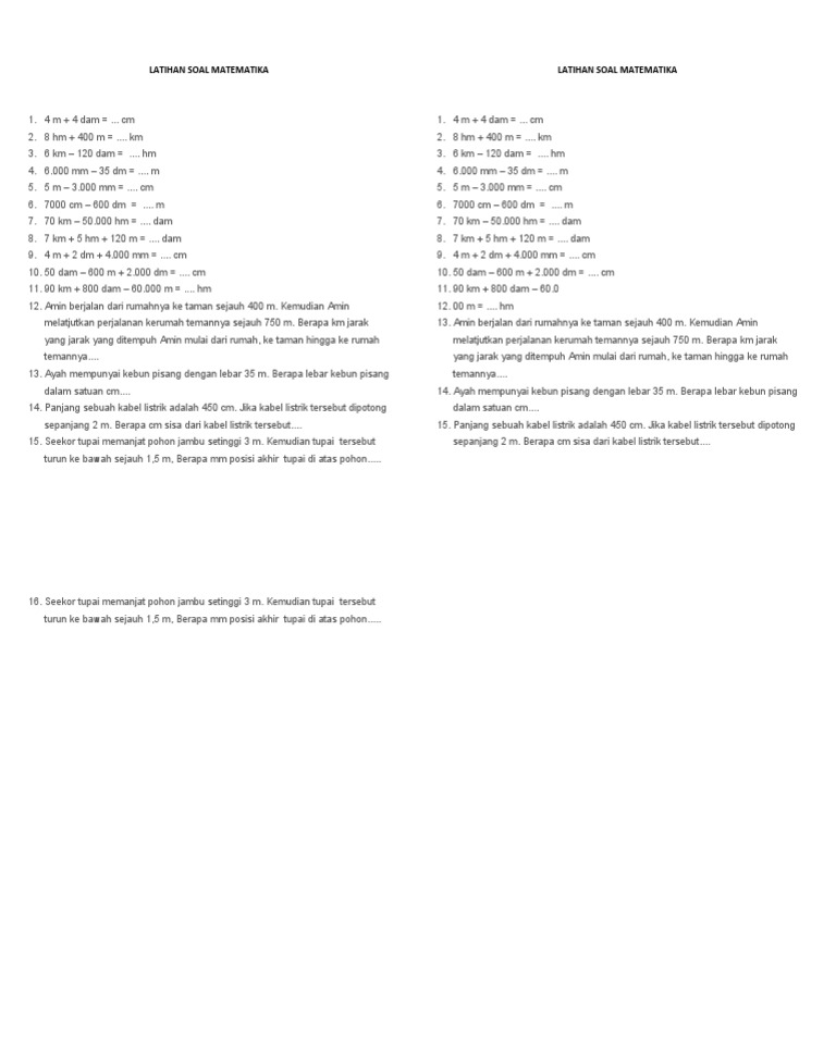 Latihan Soal Matematika Pdf