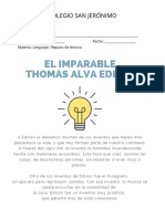 El Imparable Thomas Alva Edison 80 Ejercicios de Compresión de Lectura