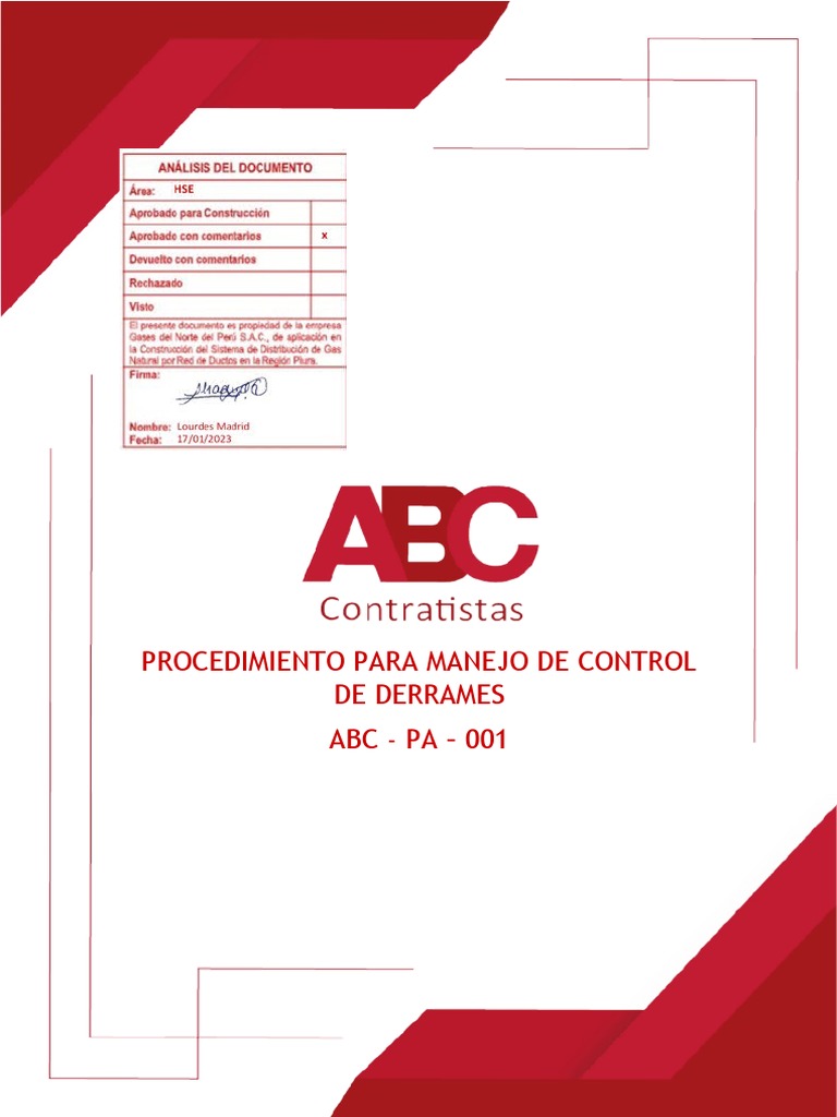 Procedimiento Control de Derrames Químicos | PDF | Entorno natural ...
